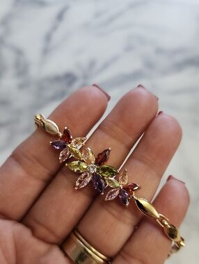 Multi-colored Flower Gold Plated Bracelet
